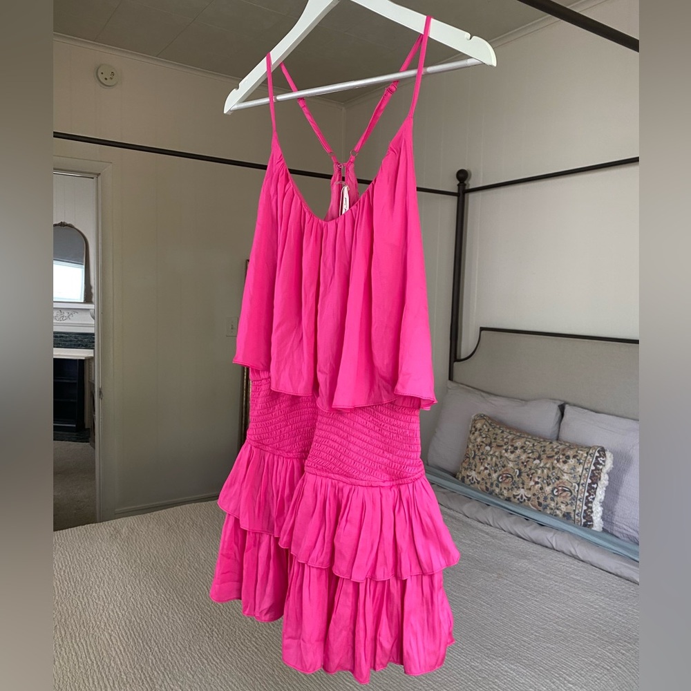 NWT Hot Pink Ruffle Romper